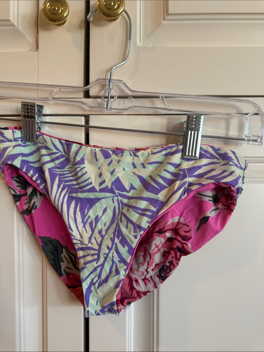 Maaji Girls Pink, Purple & Cream Tropical Bikini Bottoms